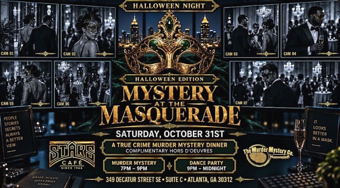 Mystery at the Masquerade - Halloween Murder Mystery Dinner & Dance Party at Stars Cafe, Saturday, October 31